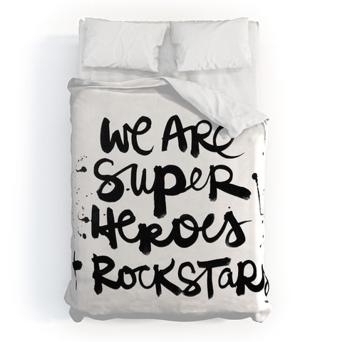 Kal Barteski Superheroes Duvet Cover