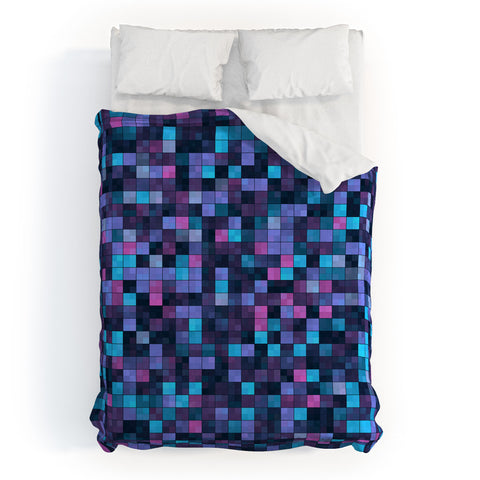 Kaleiope Studio Blue and Pink Squares Duvet Cover