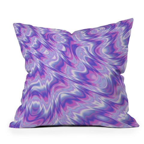 Kaleiope Studio Funky Purple Fractal Texture Outdoor Throw Pillow