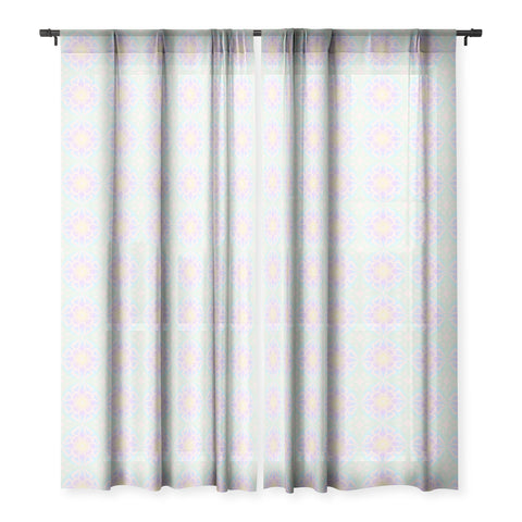 Kaleiope Studio Groovy Boho Pastel Pattern Sheer Window Curtain