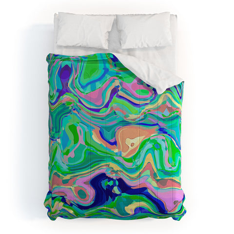 Kaleiope Studio Groovy Swirly Colorful Blobs Comforter