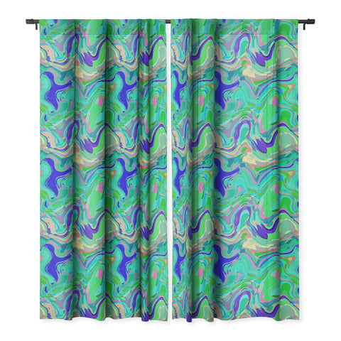 Kaleiope Studio Groovy Swirly Colorful Blobs Blackout Window Curtain