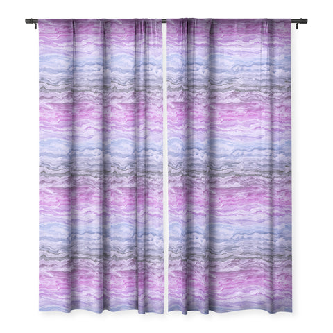 Kaleiope Studio Jewel Tone Marbled Gradient Sheer Window Curtain
