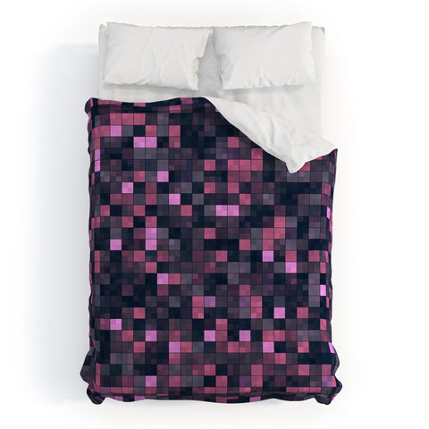 Kaleiope Studio Pink and Gray Squares Duvet Cover