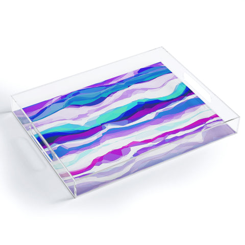 Kaleiope Studio Squiggly Jewel Tone Stripes Acrylic Tray