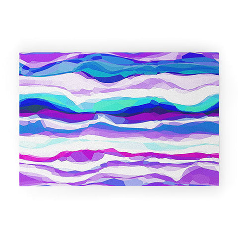 Kaleiope Studio Squiggly Jewel Tone Stripes Welcome Mat