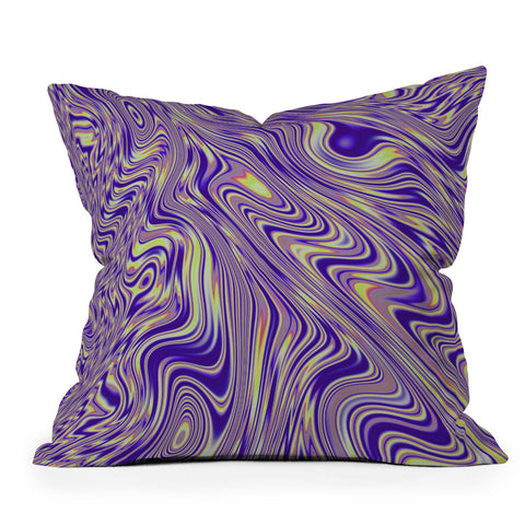 Kaleiope Studio Vivid Purple and Yellow Swirls Outdoor Throw Pillow