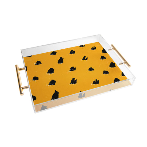 Kangarui Brush Pattern Leopard Acrylic Tray