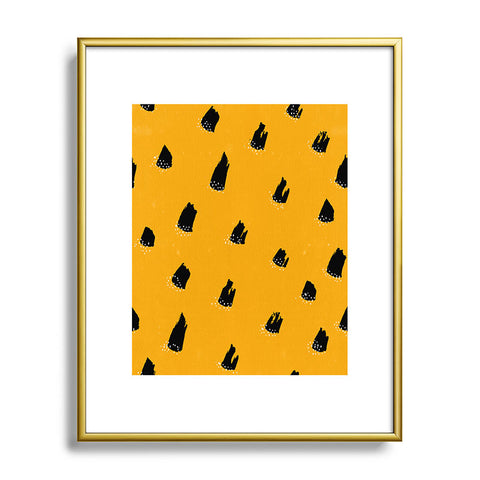 Kangarui Brush Pattern Leopard Metal Framed Art Print