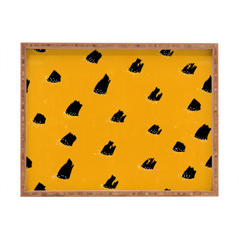 Kangarui Brush Pattern Leopard Rectangular Tray