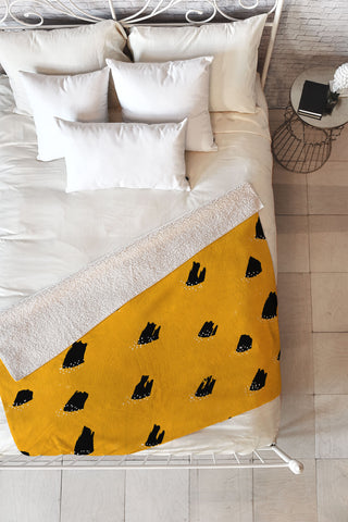 Kangarui Brush Pattern Leopard Fleece Throw Blanket