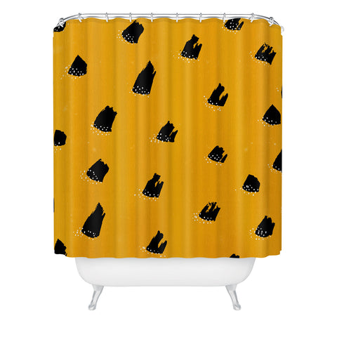 Kangarui Brush Pattern Leopard Shower Curtain