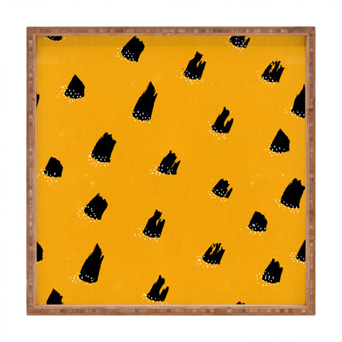 Kangarui Brush Pattern Leopard Square Tray