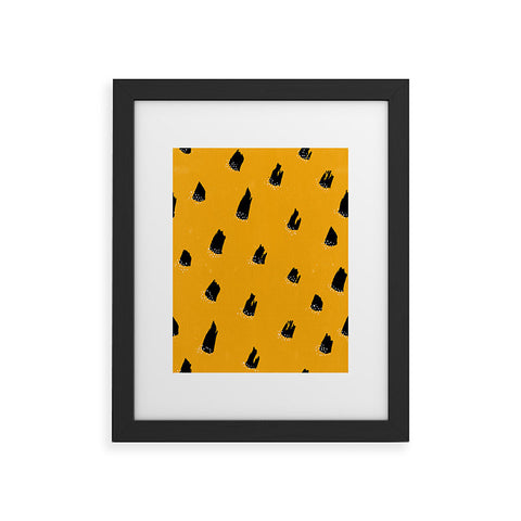 Kangarui Brush Pattern Leopard Framed Art Print