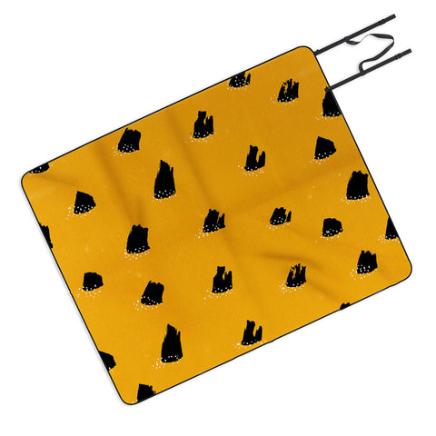 Kangarui Brush Pattern Leopard Picnic Blanket