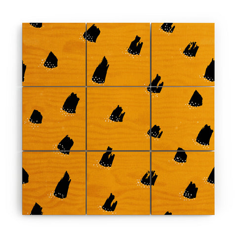 Kangarui Brush Pattern Leopard Wood Wall Mural