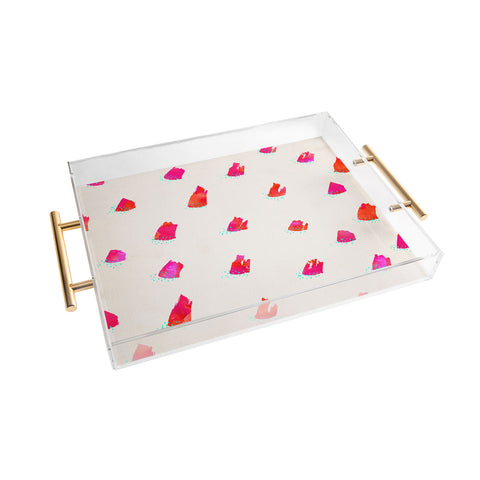 Kangarui Brush Pattern Pink Acrylic Tray