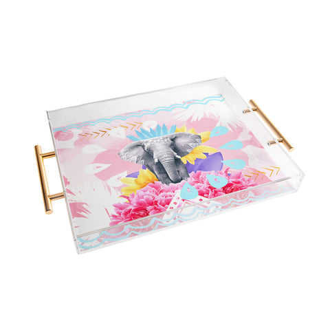 Kangarui Elephant Festival Pink Acrylic Tray