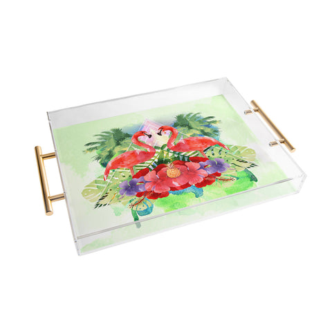 Kangarui Exotic Flamingo Acrylic Tray