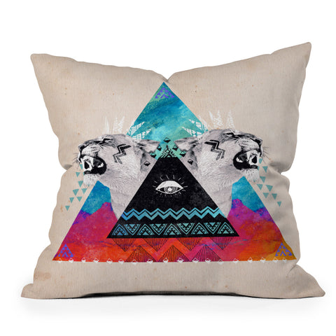 Kangarui Fierce Lion Outdoor Throw Pillow