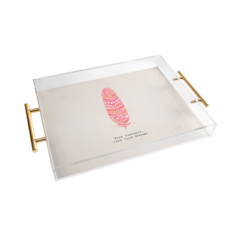 Kangarui Free Yourself Feather Acrylic Tray