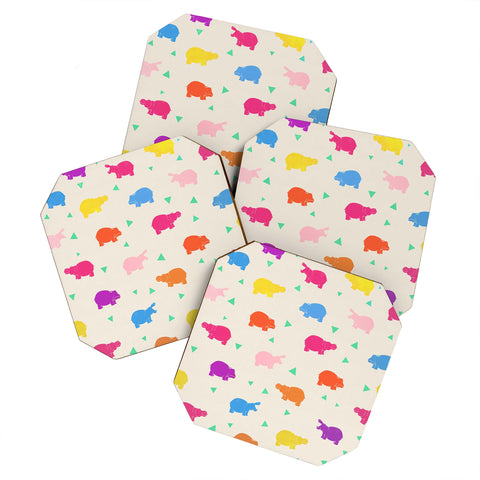 Kangarui Happy Hippo Party Coaster Set
