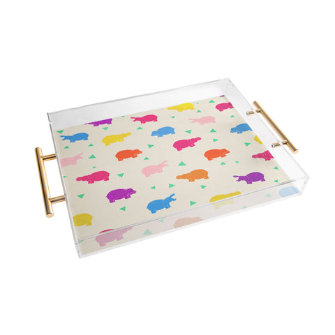 Kangarui Happy Hippo Party Acrylic Tray