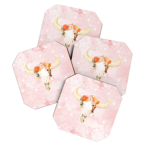 Kangarui Romantic Boho Buffalo Coaster Set