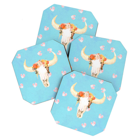 Kangarui Romantic Boho Buffalo II Coaster Set