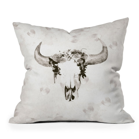 Kangarui Romantic Boho Buffalo III Outdoor Throw Pillow