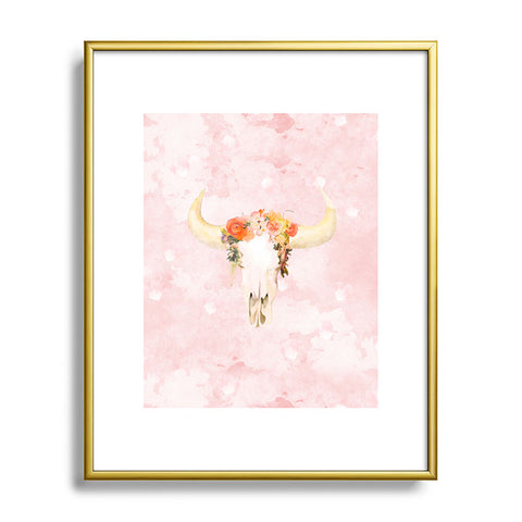 Kangarui Romantic Boho Buffalo Metal Framed Art Print