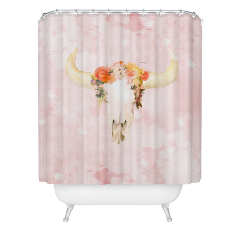 Kangarui Romantic Boho Buffalo Shower Curtain
