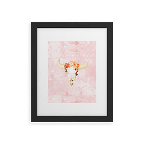 Kangarui Romantic Boho Buffalo Framed Art Print