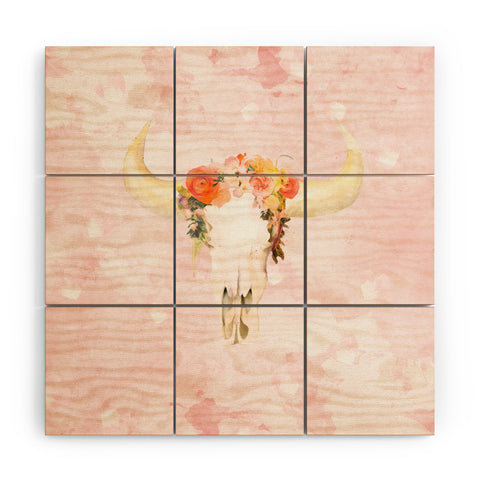 Kangarui Romantic Boho Buffalo Wood Wall Mural