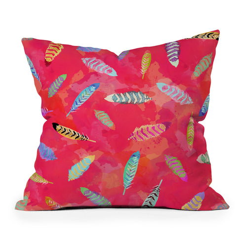 Kangarui Sunset Feathers Outdoor Throw Pillow