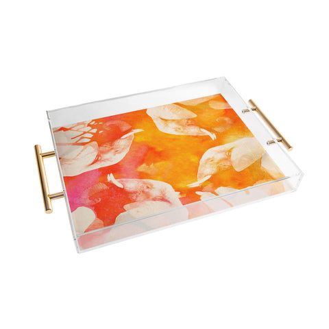 Kangarui Watercolor Elephant Acrylic Tray