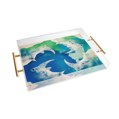 Kangarui Watercolor Rhino Acrylic Tray