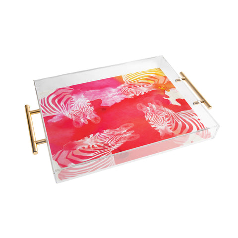 Kangarui Watercolor Zebra Acrylic Tray