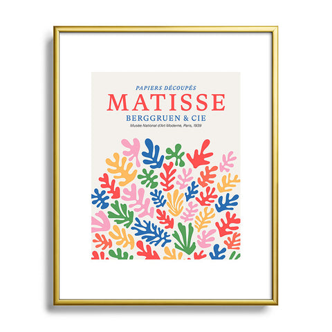 KaranAndCo Matisse Paper Collage I Metal Framed Art Print