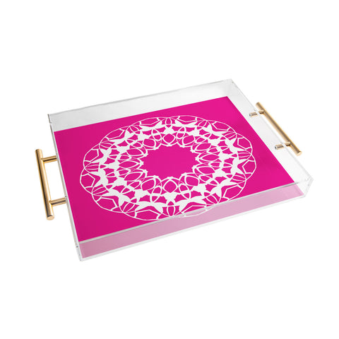 Karen Harris Mod Medallion Magenta Acrylic Tray