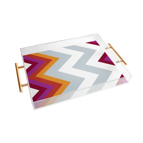 Karen Harris Modernity Solstice Warm Chevron Acrylic Tray