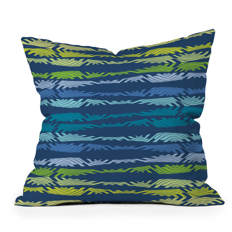Karen Harris Poppycock Waves Outdoor Throw Pillow
