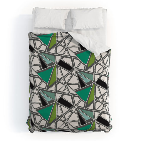 Karen Harris Shattered In Rainforest Duvet Cover