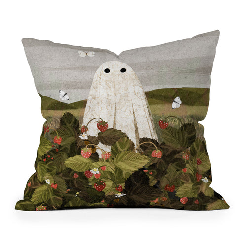 Katherine Blower Designs Strawberry Fields II Throw Pillow