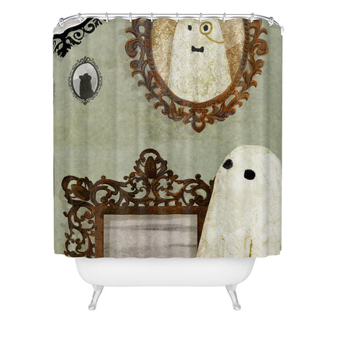 Katherine Blower Designs Theres A Ghost in the Gallery Shower Curtain
