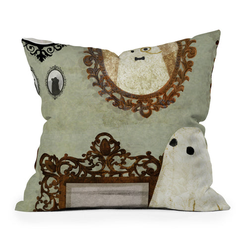 Katherine Blower Designs Theres A Ghost in the Gallery Throw Pillow