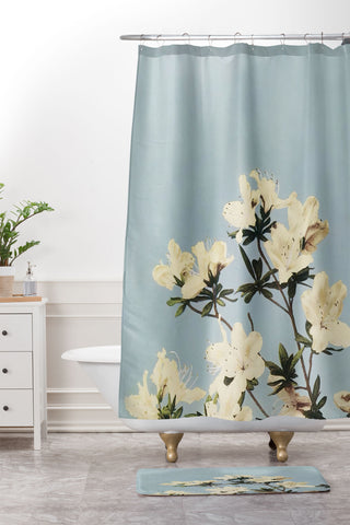 kazegami Japanese Azaleas Shower Curtain And Mat