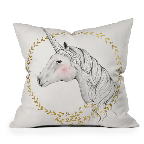Kelli Murray Unicorn 2 Outdoor Throw Pillow