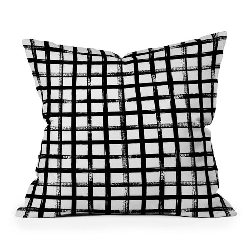 Kelly Haines Distressed Gingham Outdoor Throw Pillow