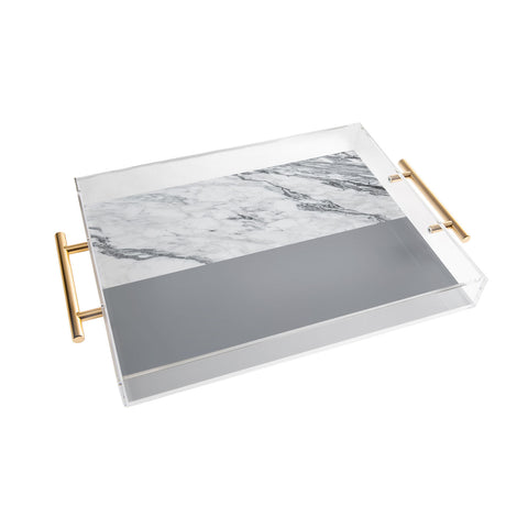 Kelly Haines Gray Marble Acrylic Tray